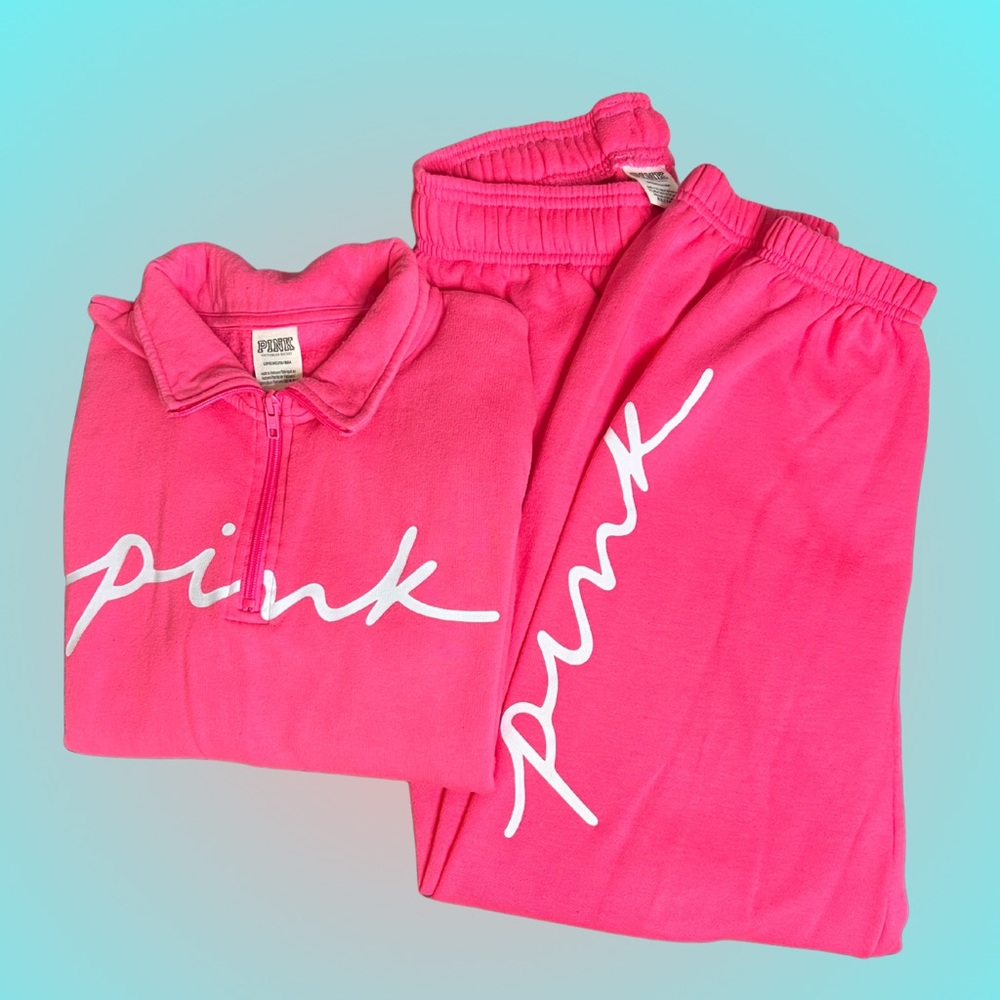 Y2K PINK Victoria’s Secret Tracksuit Set |  Pullover + Sweatpants | Size S